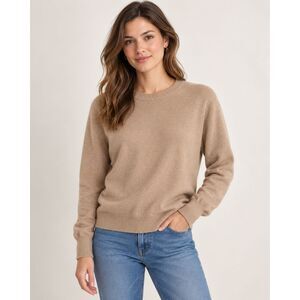 Courtenay Cashmere Cotton Crewneck Sweater Beige Tan Women’s Medium